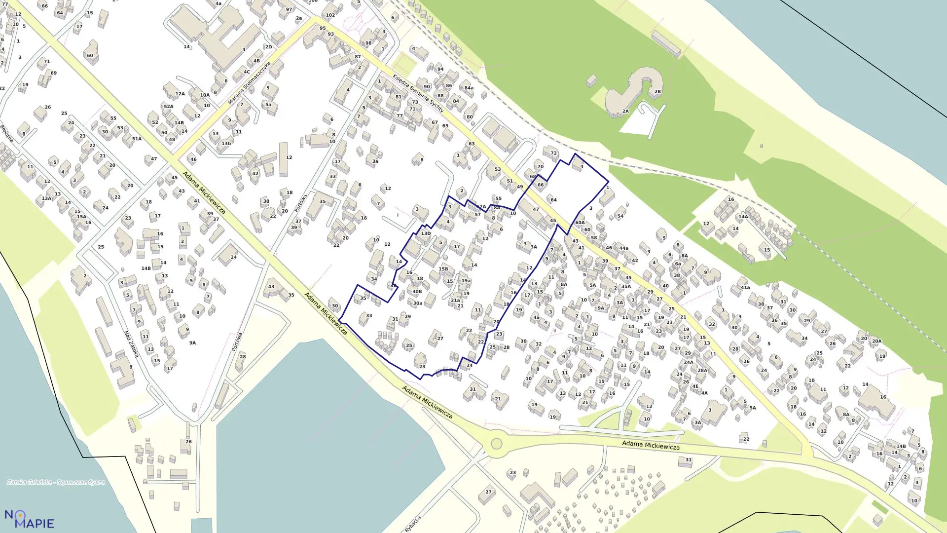 Mapa obrębu Jastarnia 25 w gminie Jastarnia